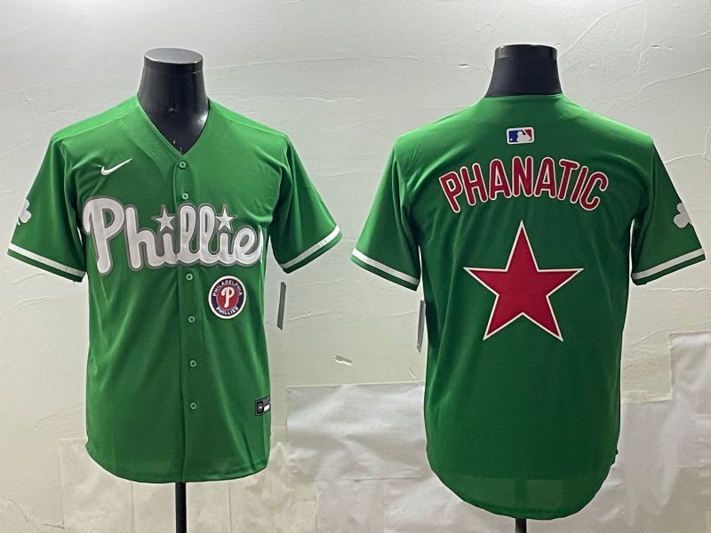 Men Philadelphia Phillies Blank Green Joint Name 2025 Nike MLB Jersey style 2